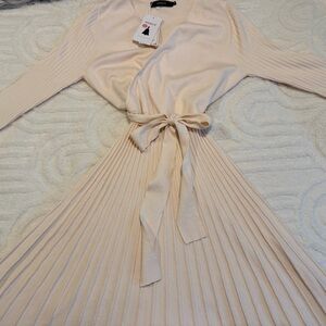 Elegant Cream-Colored Wrap Dress